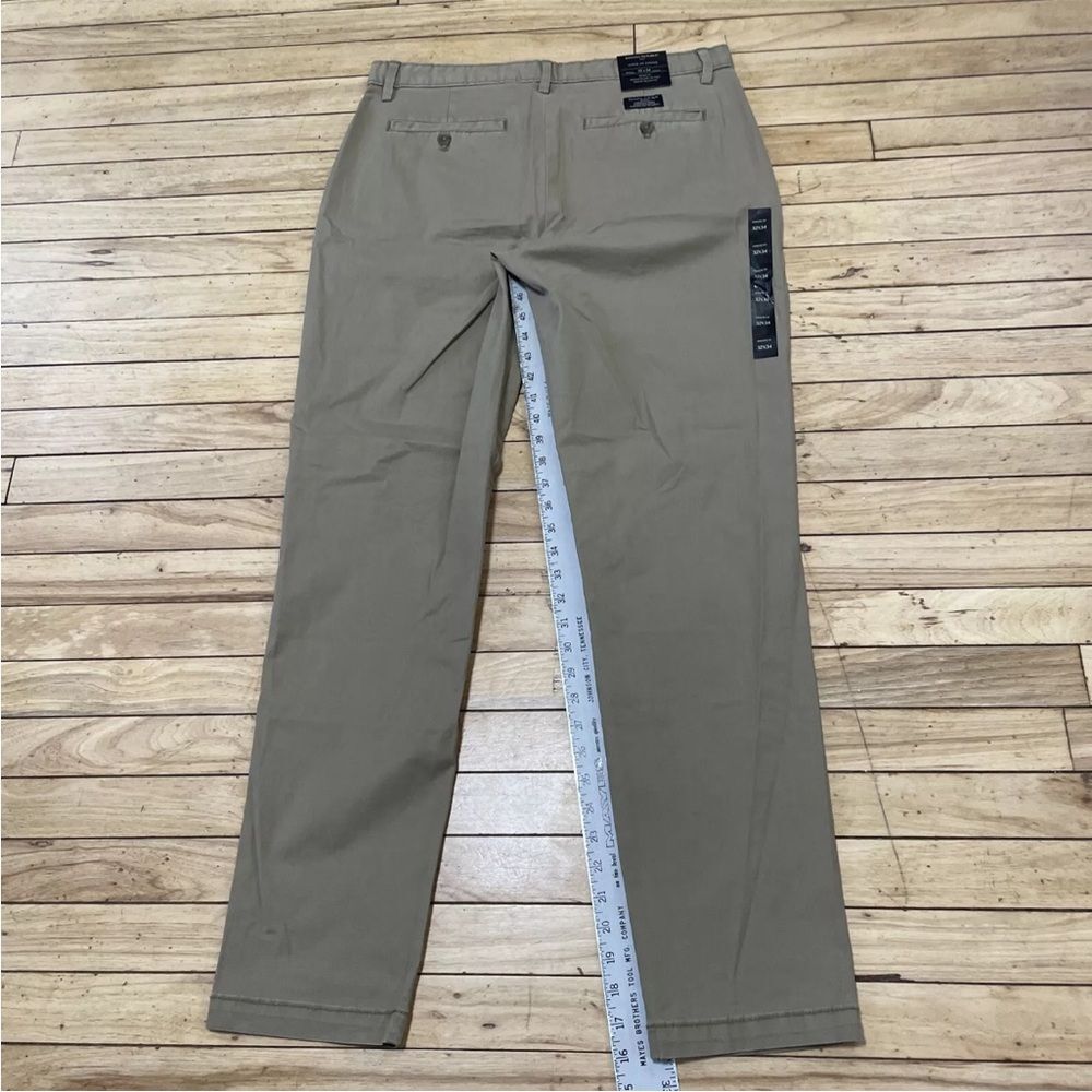 Banana Republic Athletic Fit Pants Mens 32x34 Khaki Tan Flat Front Chino New - Picture 10 of 16